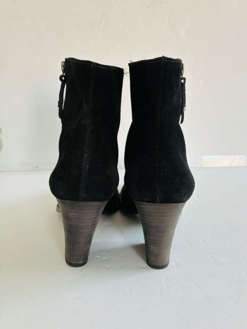 PAUL GREEN $550 Reya Suede Ankle Boot Side Zip Chunky Stacked Heel Size 8.5 NEW - Picture 6 of 7
